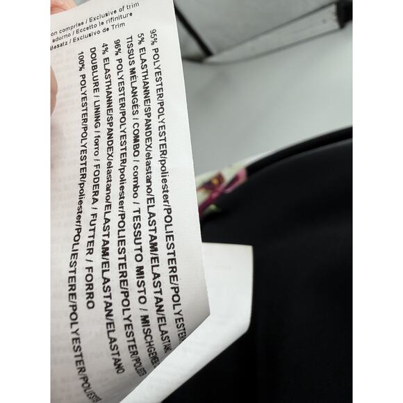 Joseph Ribkoff Women's Floral Faux Wrap Knit Dress Flutter Sleeve Size 6 - Picture 6 of 10